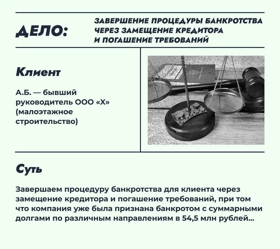 Завершение процедурв банкроства